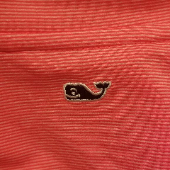 Vineyard Vines WOMEN’S THE SANKATY SHEP STRIPE SHIRT Med Bright Coral/Pink strip - Picture 6 of 6